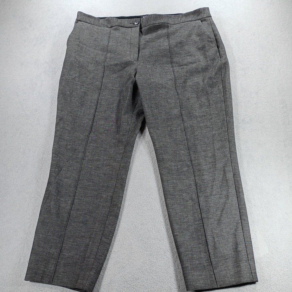 Express Womens Editor Straight Leg Dress Pants Gray Size 16 Short Professional